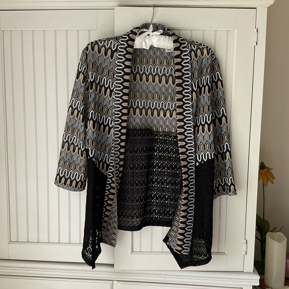 Alfred Dunner Open Weave Lightweight Cardigan - image 1